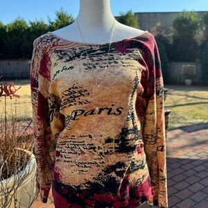 Paris Print Women's Top